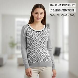 Banana Republic XS Diamond-Pattern Sweater